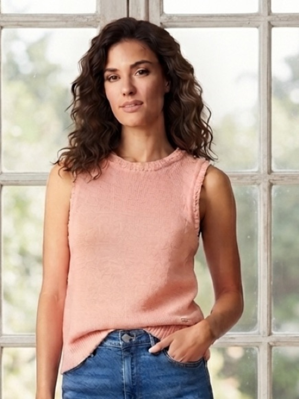 Jones New York Tropical Knit Tank Top
